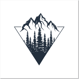 Mountains And Forest. Triangle Geometric Style Posters and Art